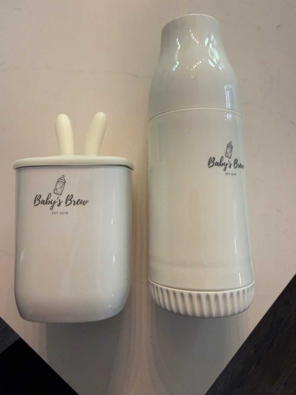 Baby’s Brew Travel Bottle Making Warming System White Ceramic Bath & Body Set